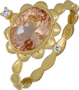 Bony Levy 18K Gold Morganite & Diamond Beaded Ring