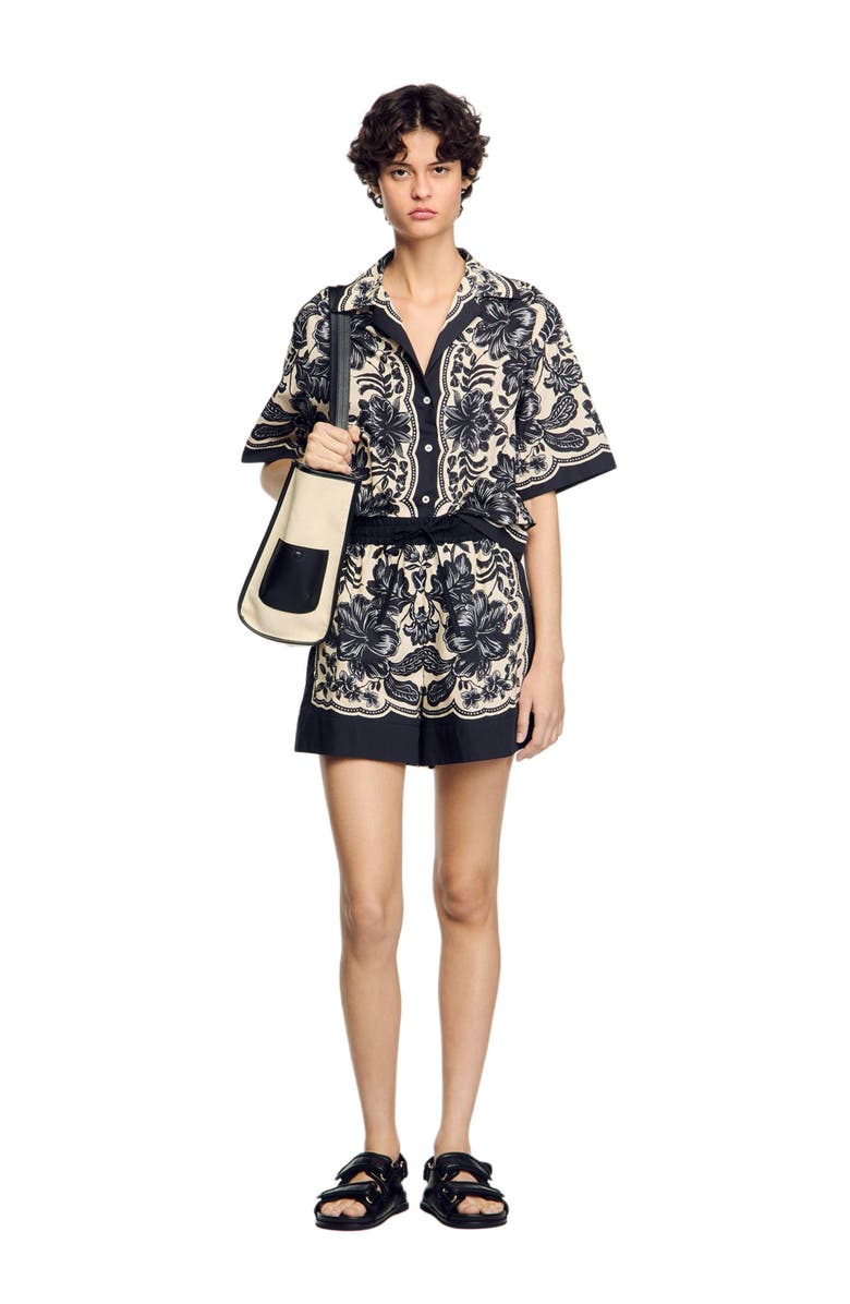 SANDRO Floral print shorts, Alternate, color,