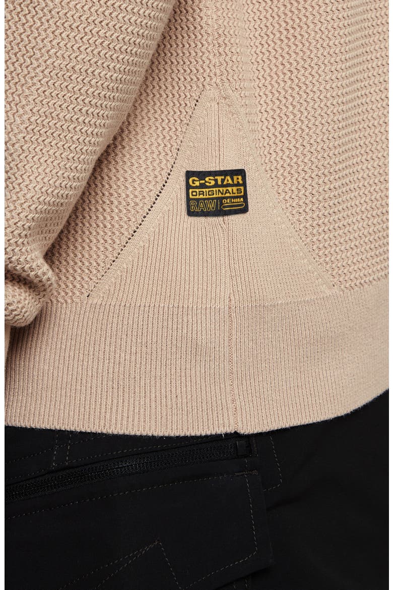 Serrated Organic Cotton Crewneck Sweater, Alternate, color, LINEN