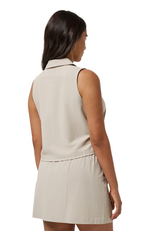 Travismathew Timeless Breezeblend Sleeveless Polo In Gray