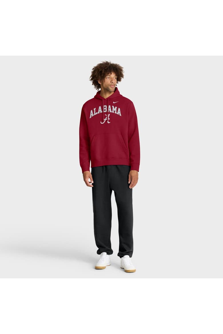 Men's Nike Crimson Alabama Crimson Tide Club Fleece Arch Pullover Hoodie, Alternate, color, Crimson