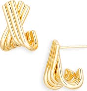 NORDSTROM RACK Ridged X Hoop Earrings