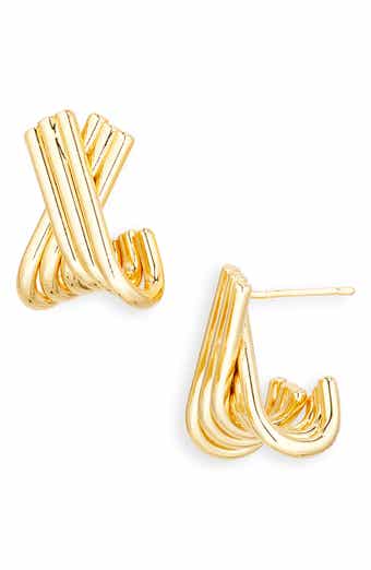 NORDSTROM RACK Ridged X Hoop Earrings