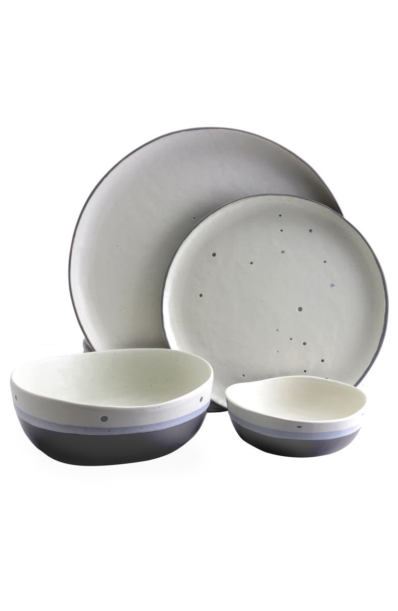 Gibson Elite Rhinebeck 16 Piece Round Stoneware Dinnerware Set, Alternate, color, White