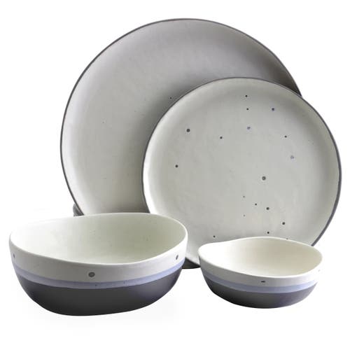 Gibson Elite Rhinebeck 16 Piece Round Stoneware Dinnerware Set In White
