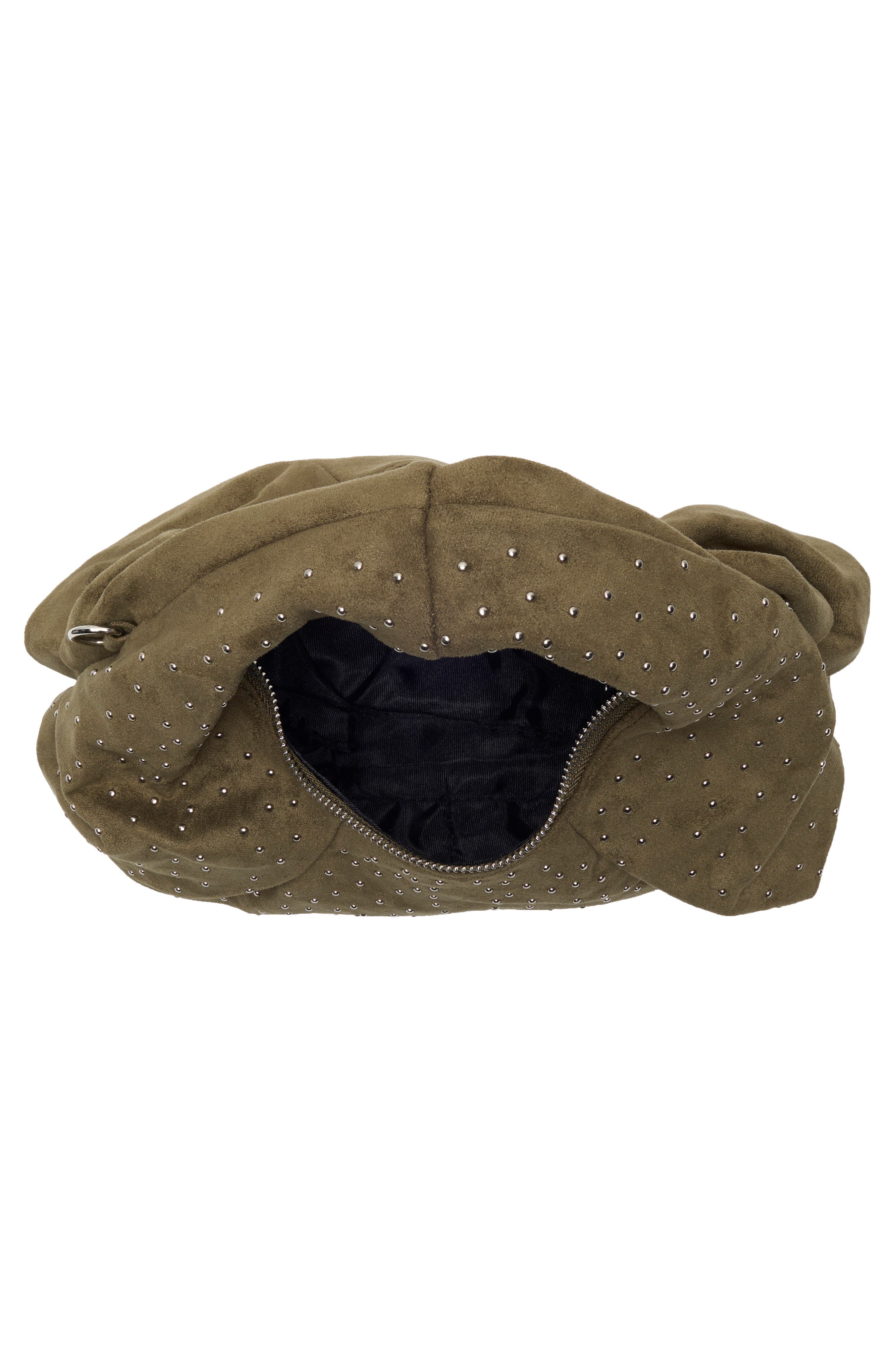 Studded Hobo Bag, Alternate, color, OLIVE