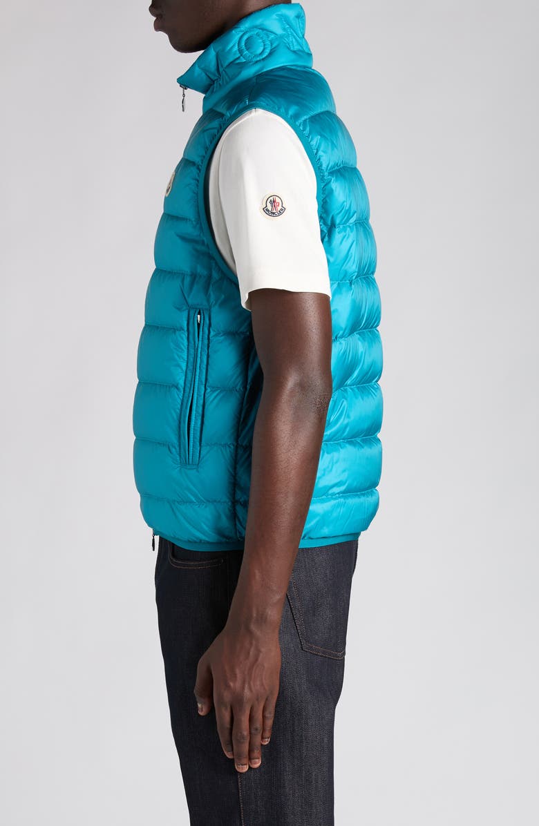 Moncler Rocoque Down Puffer Vest, Alternate, color, Green Blue Slate