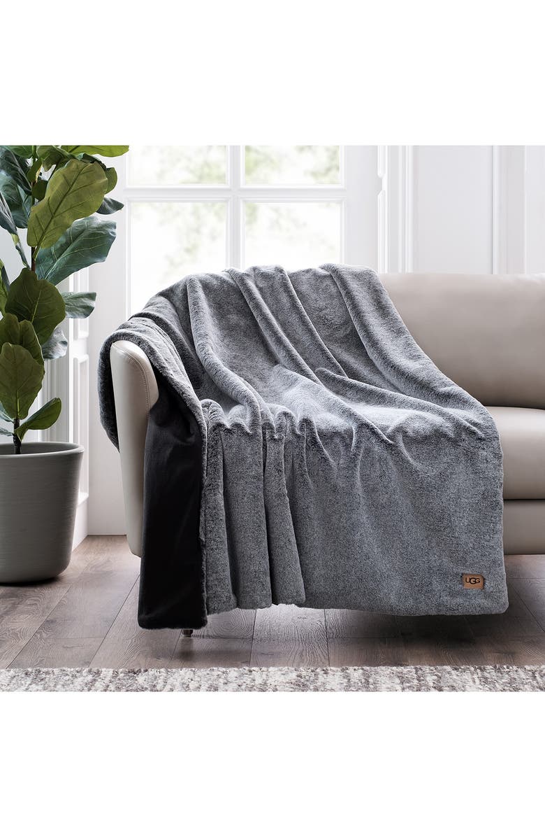 UGG<sup>®</sup> Althaea Faux Fur Throw Blanket, Alternate, color, 