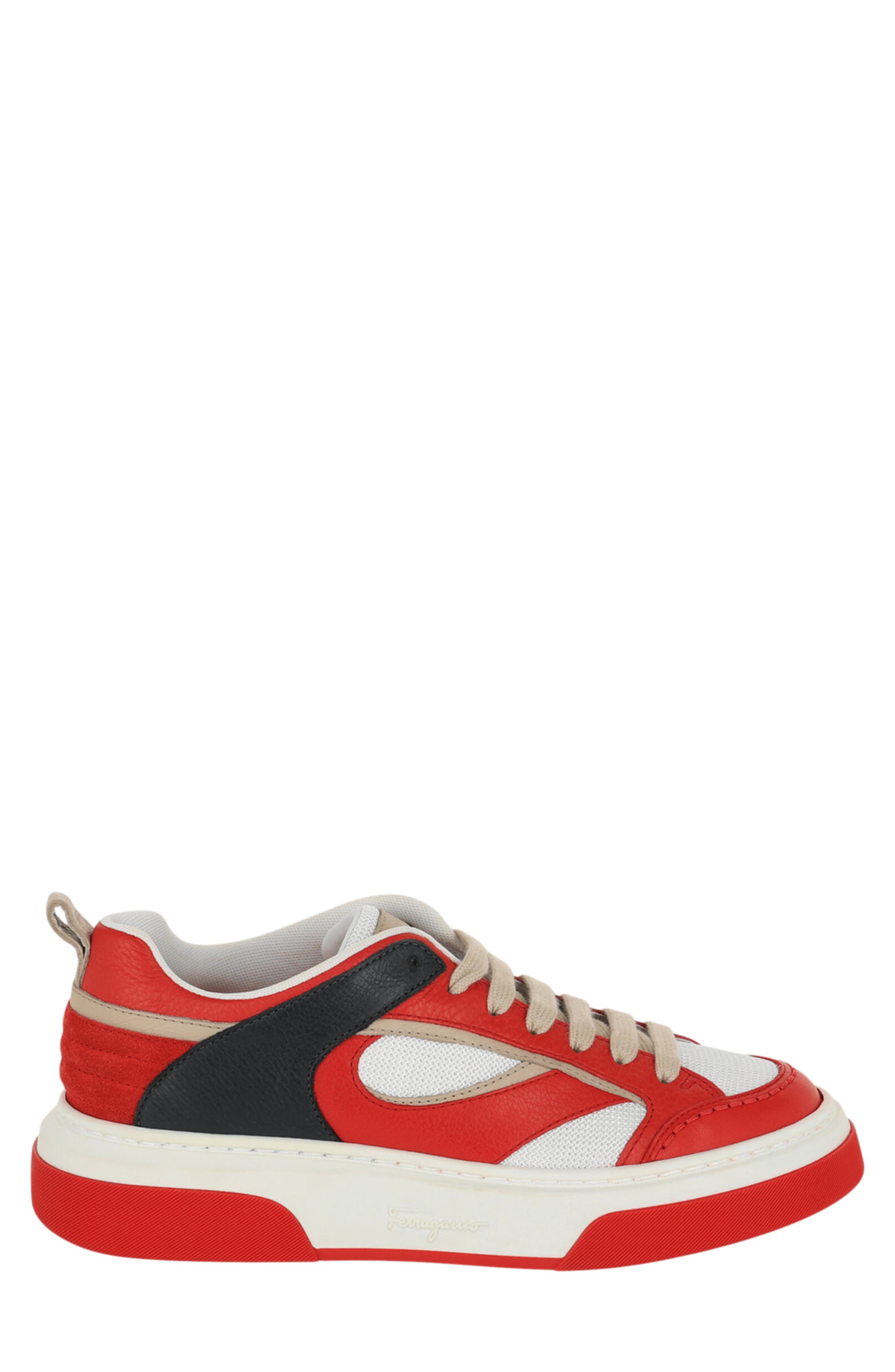 FERRAGAMO Cassini Low Top Sneaker, Alternate, color, Red