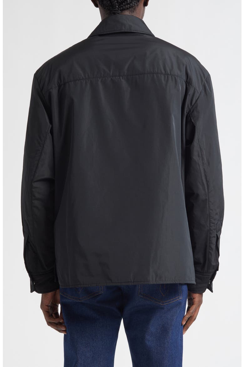 Ami de Coeur Embroidered Padded Water Repellent Shirt Jacket, Alternate, color, NOIR