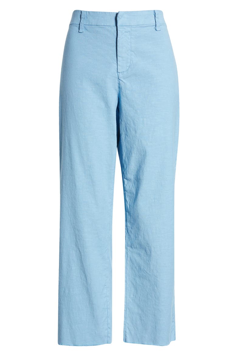 Kinsale High Waist Wide Leg Performance Cotton & Linen Pants, Alternate, color, SKY