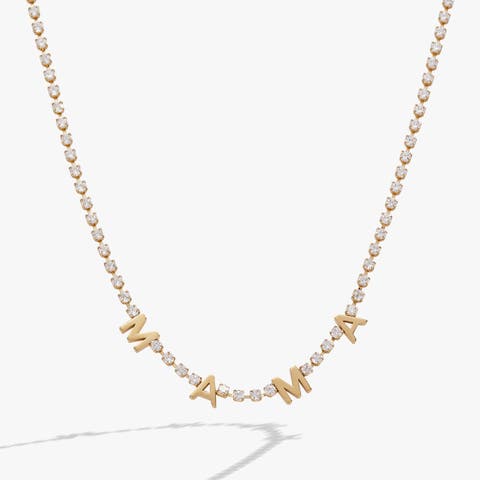 Mama Crystal Tennis Necklace