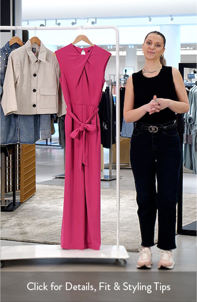 Cross Neck Sleeveless Scuba Crepe Jumpsuit, sales video thumbnail