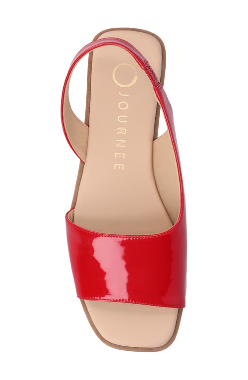 Journee Collection Brinsley Slingback Sandal In Patent/red