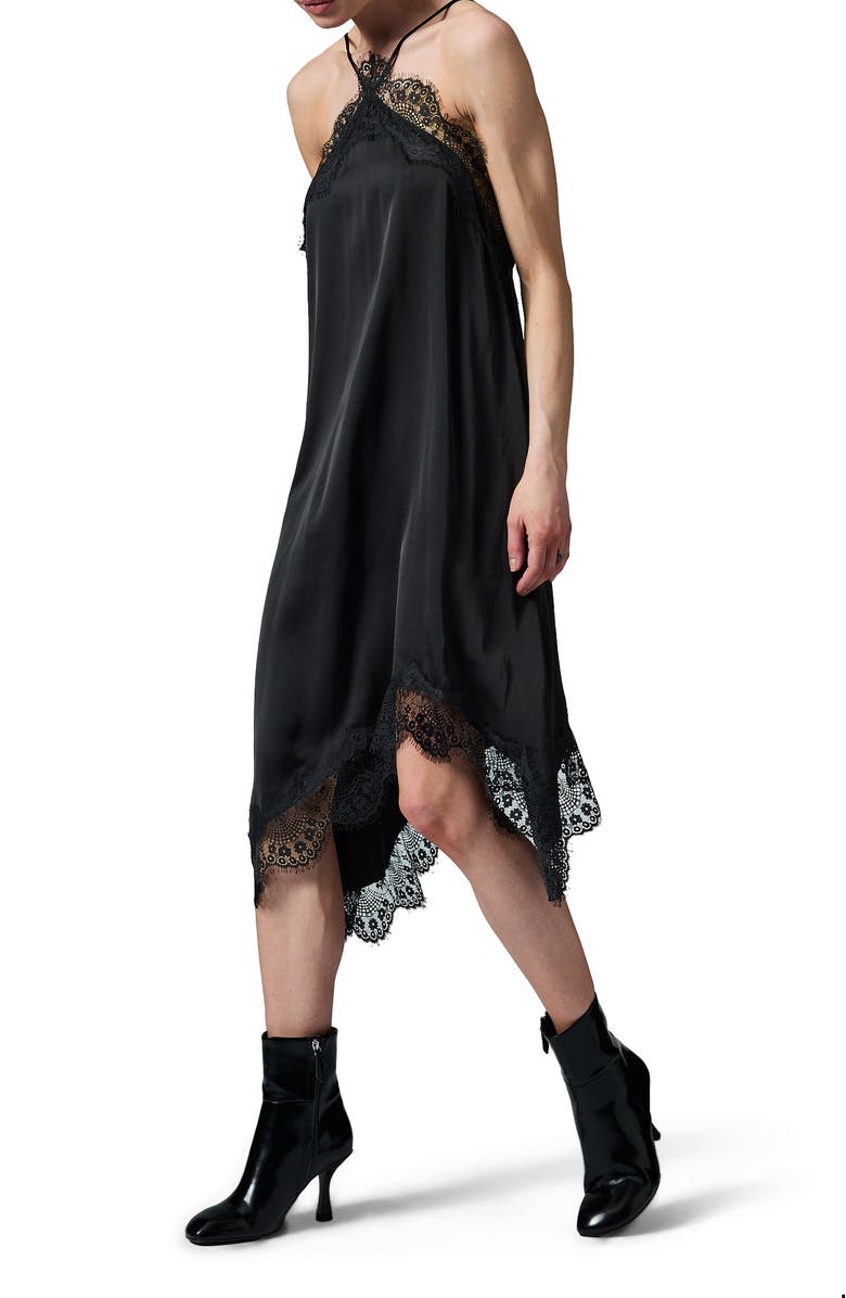 DAY Birger et Mikkelsen Umali Lace Trim Halter Neck Slip Dress, Alternate, color, Black