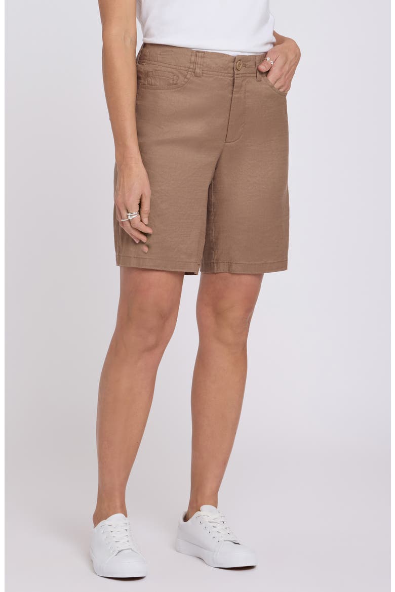 Linen Blend Bermuda Shorts, Main, color, TOASTED COCONUT