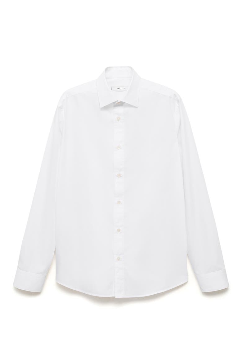 Solid Regular Fit Button-Up Shirt, Alternate, color, WHITE