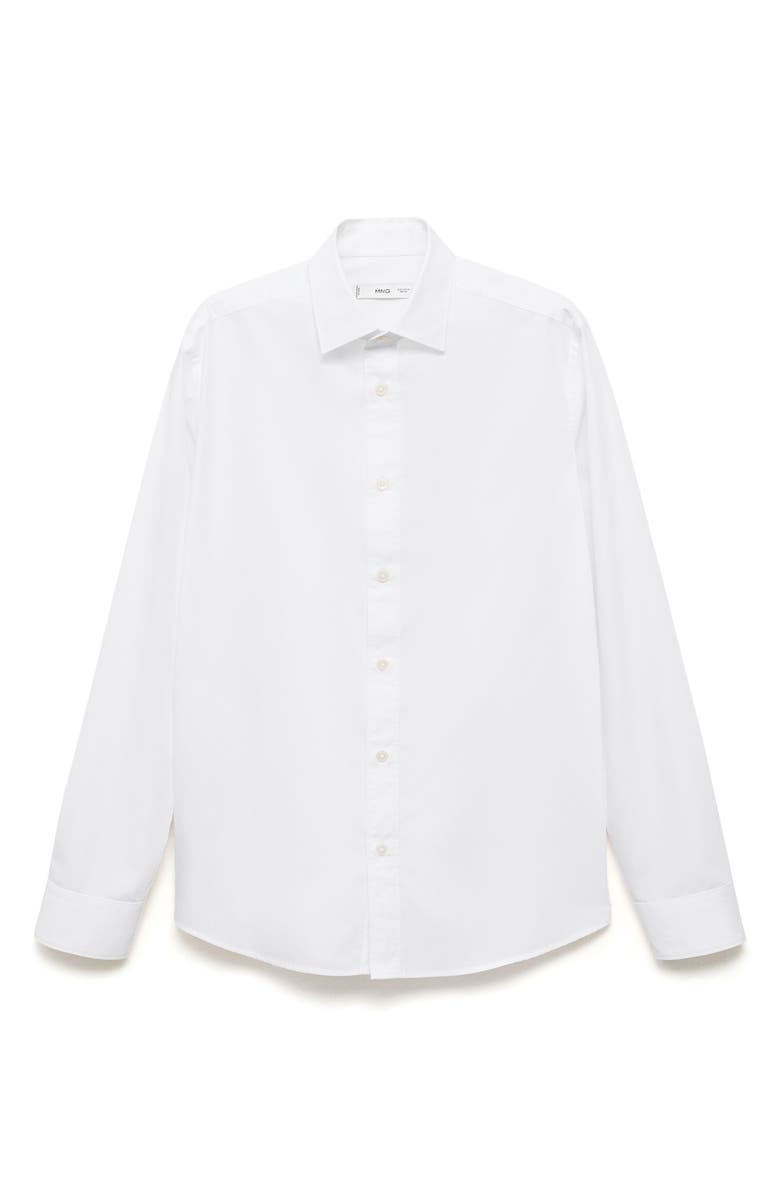 MANGO Solid Regular Fit Button-Up Shirt, Alternate, color, White