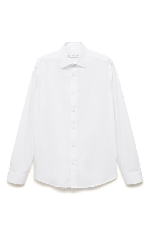 Mango Solid Regular Fit Button-up Shirt In White