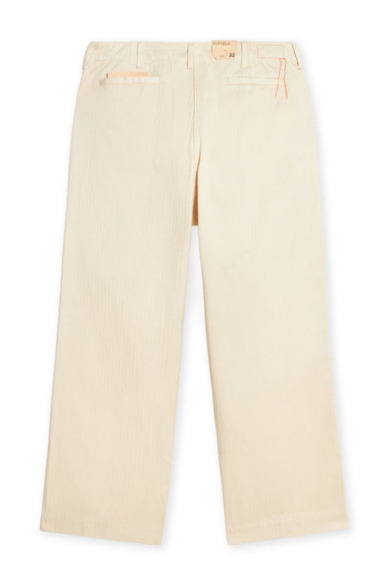 Herringbone Wide Leg Chino Pants, Alternate, color, Cream