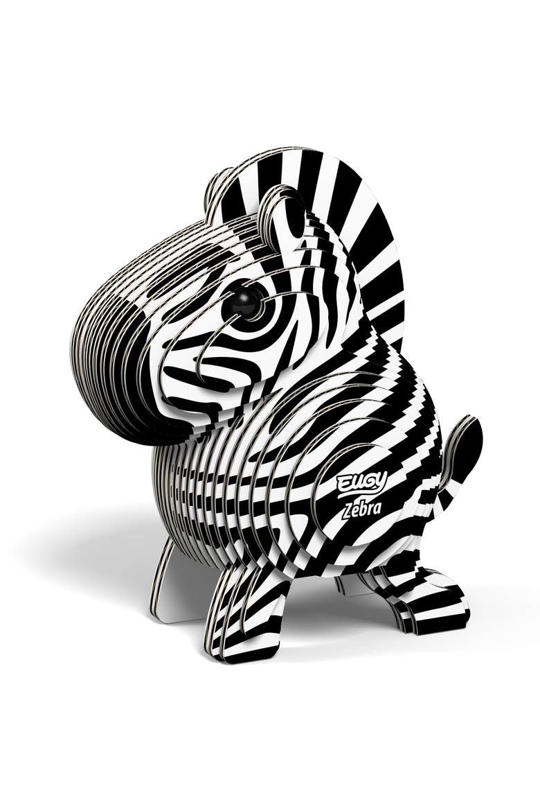Zebra 3D Puzzle, Alternate, color, No Color