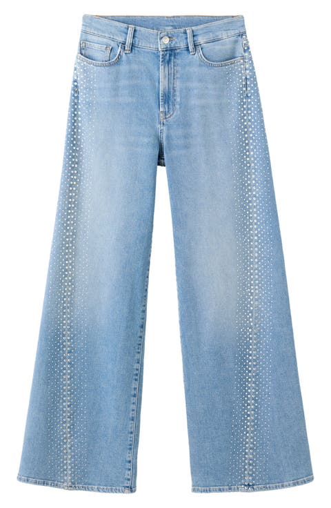 Sparkly Wide Leg Jeans
