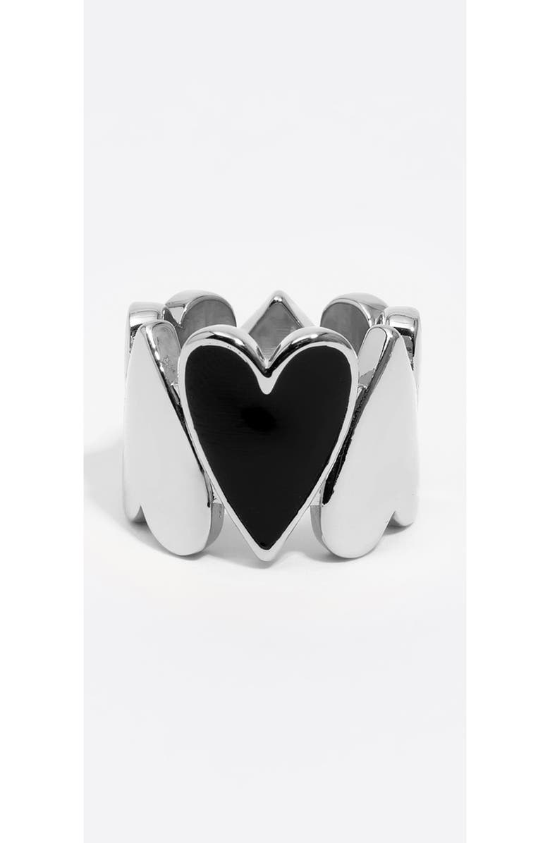 Bimba y Lola Hearts Shape Ring, Alternate, color, Dark Silver