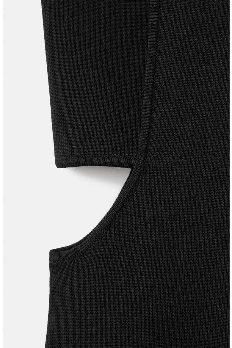 x Kaia Gerber Cutout Knit Dress, Alternate, color, BLACK