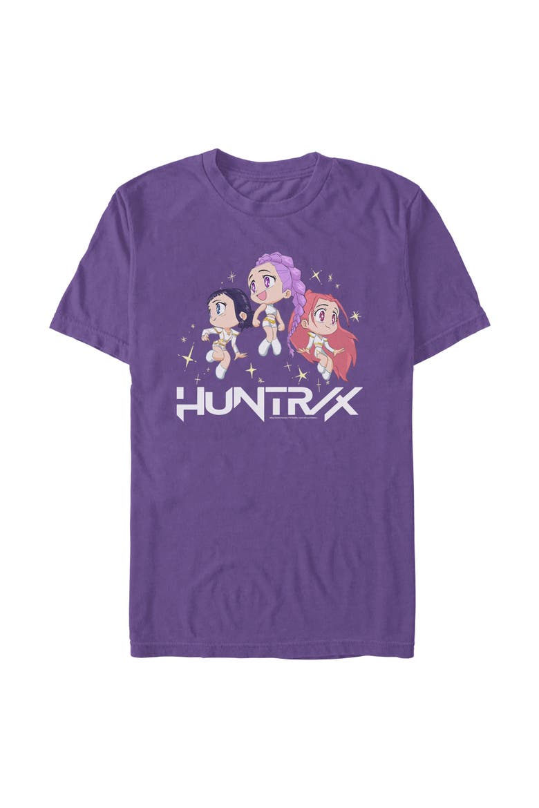 Men's KPop Demon Hunters Chibi Trio Huntrix  Graphic T-Shirt, Main, color, Purple