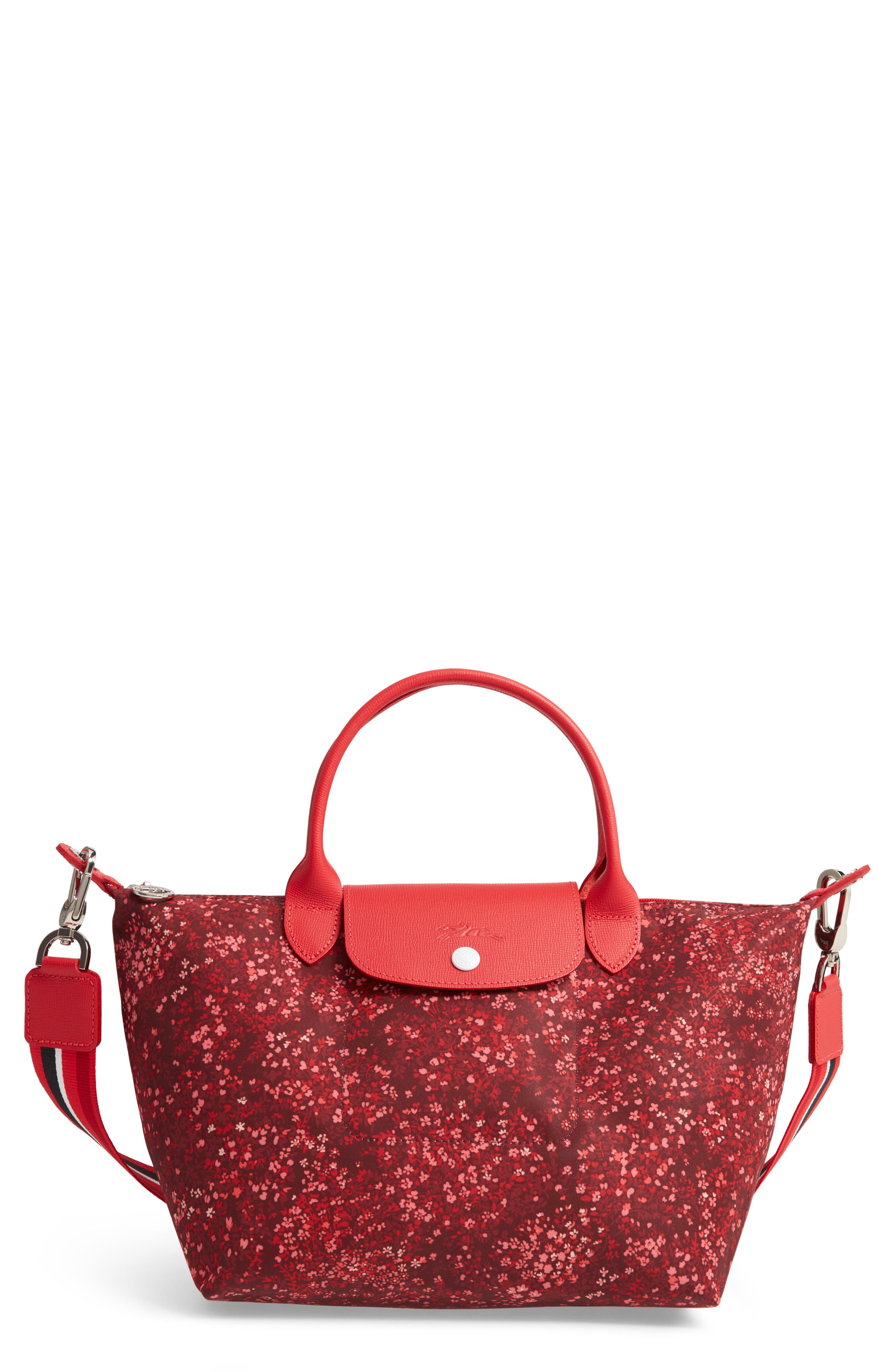 Longchamp Small Le Pliage Floral Print Shoulder Bag, Main, color, 