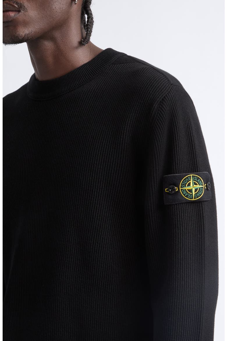Rib Organic Cotton Sweater, Alternate, color, V0029 BLACK