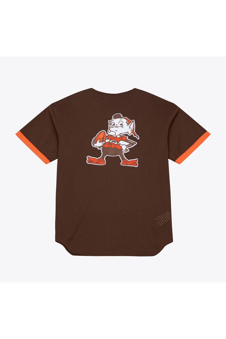 Men's Mitchell & Ness  Brown Cleveland Browns Head Coach Mesh Full-Button Fashion Jersey, Alternate, color, Brown