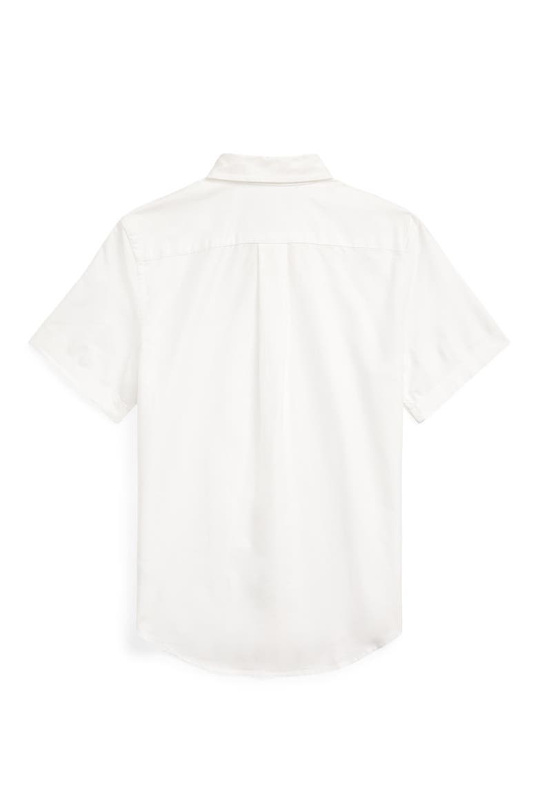 Short Sleeve Cotton Button-Down Oxford Shirt, Alternate, color, WHITE