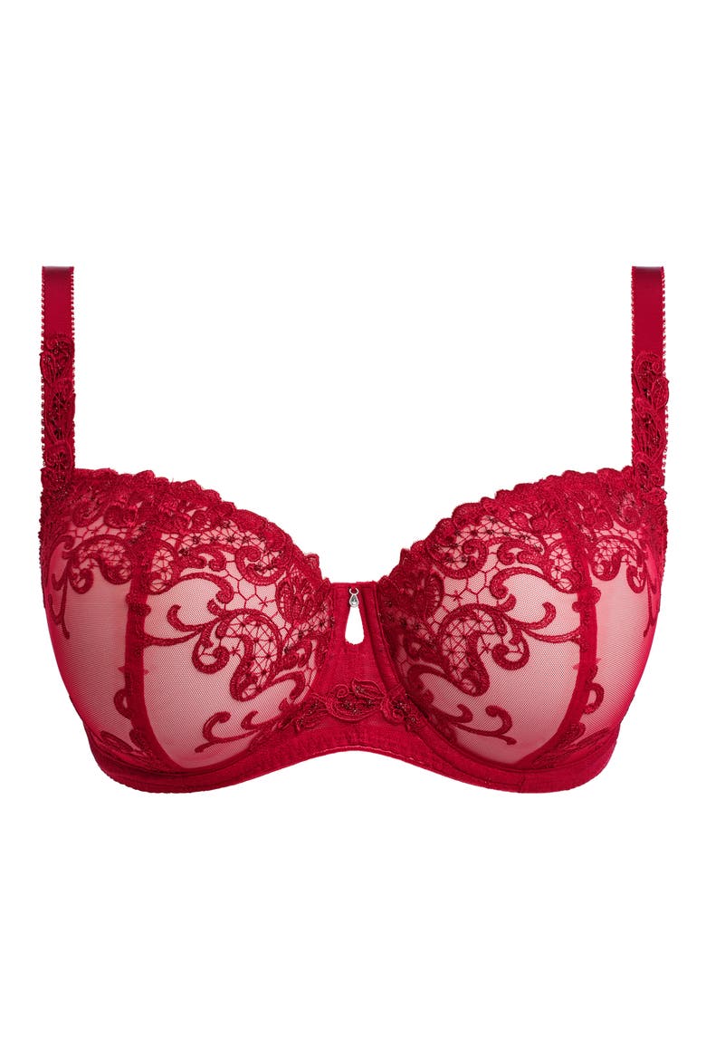 Portia Underwire Balconette Bra, Alternate, color, RED