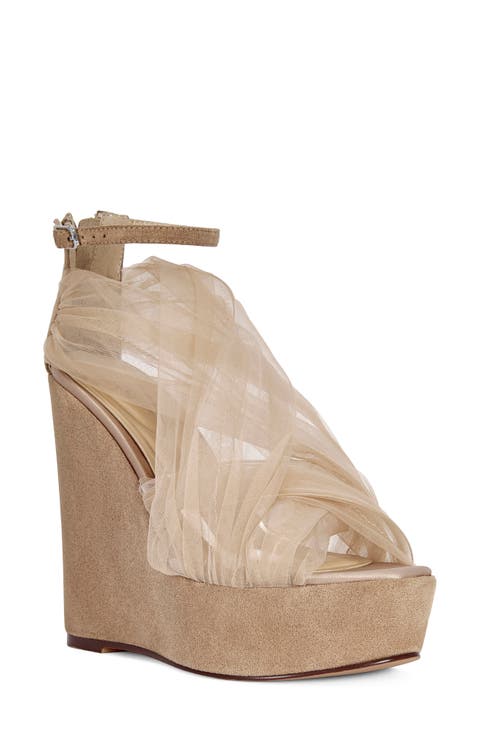 Ballerine Platform Wedge Ankle Strap Sandal (Women)