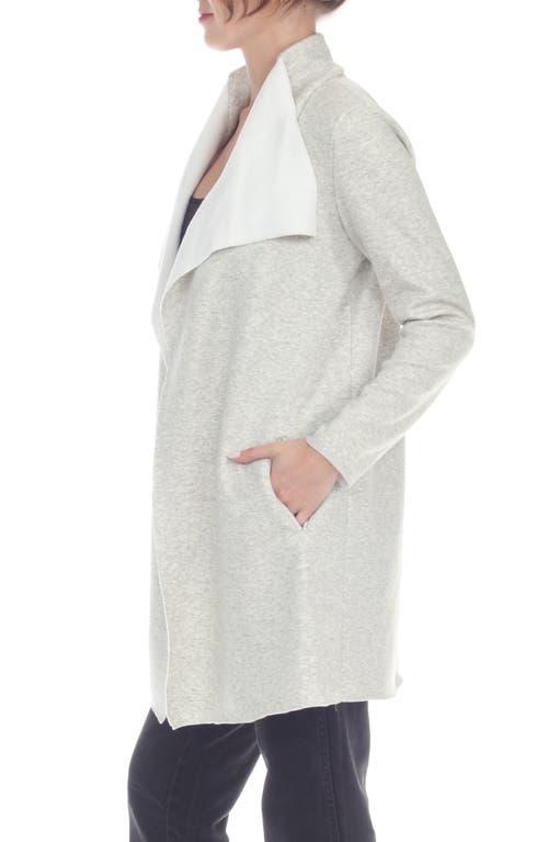 Rain And Rose Drape Neck Jacket In Heather Grey