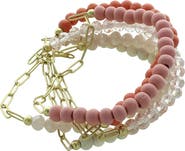 OLIVIA WELLES Gianna Bead & Link Bracelet Set