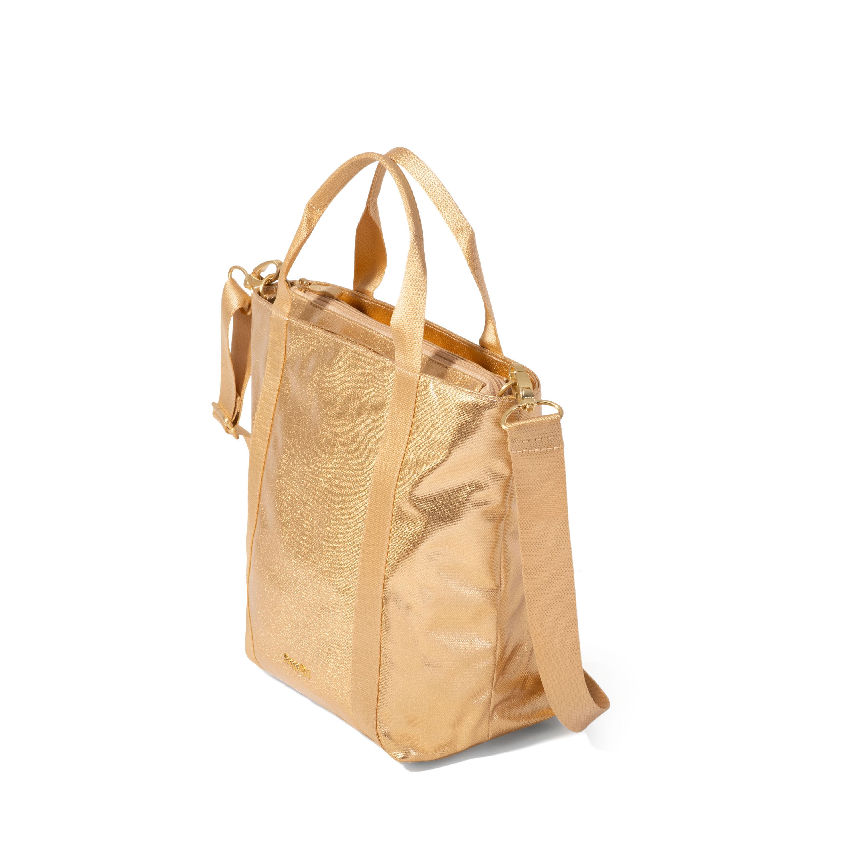 Via Crossbody Tote Bag, Alternate, color, GOLD METALLIC