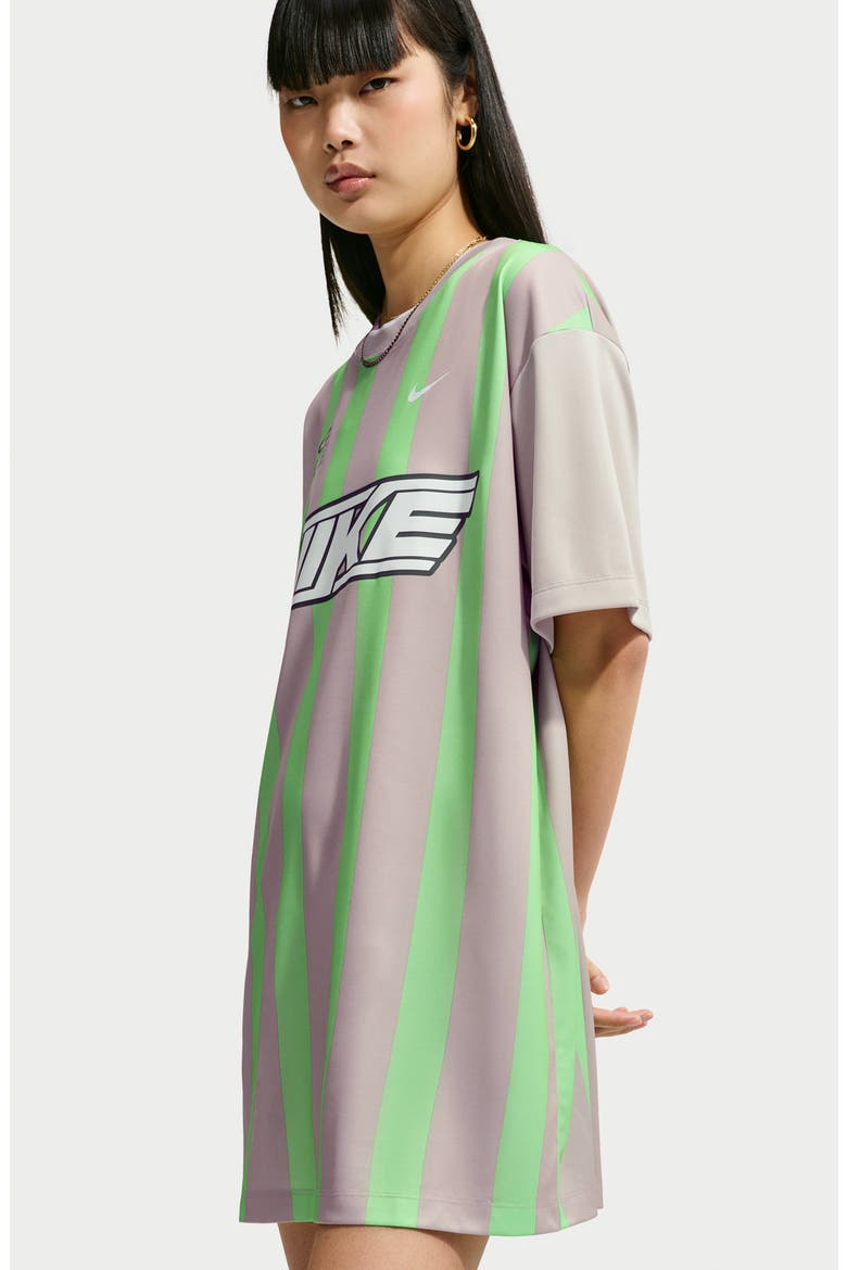 Sporty T-Shirt Dress, Alternate, color, CREAM II/ ILLUSION GREEN