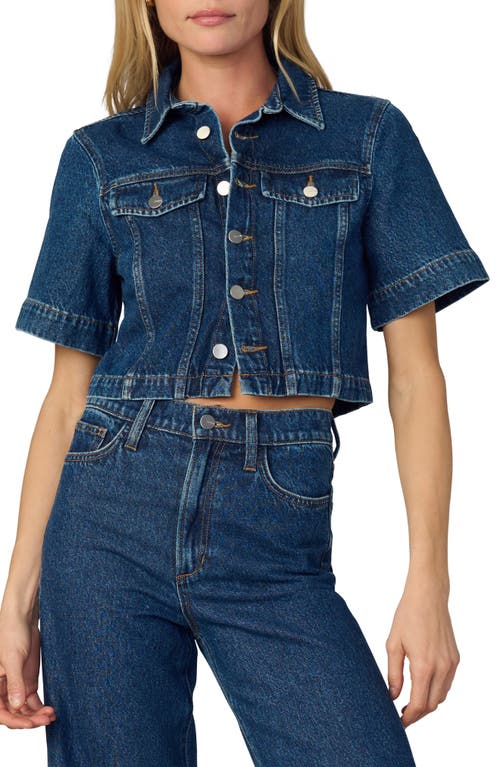 Joe's Jeans Short Sleeve Crop Denim Trucker Shirt
