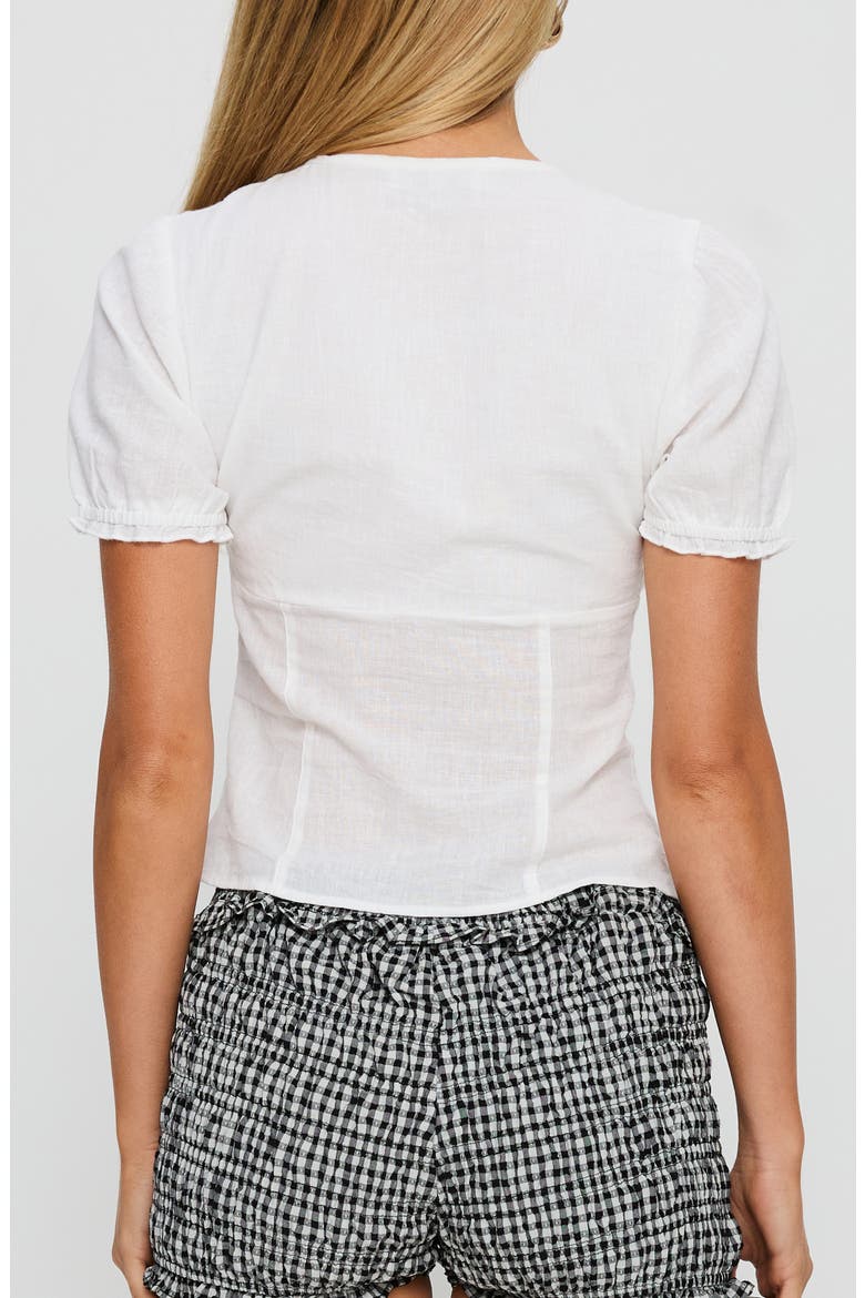 Bow Detail Crop Top, Alternate, color, WHITE