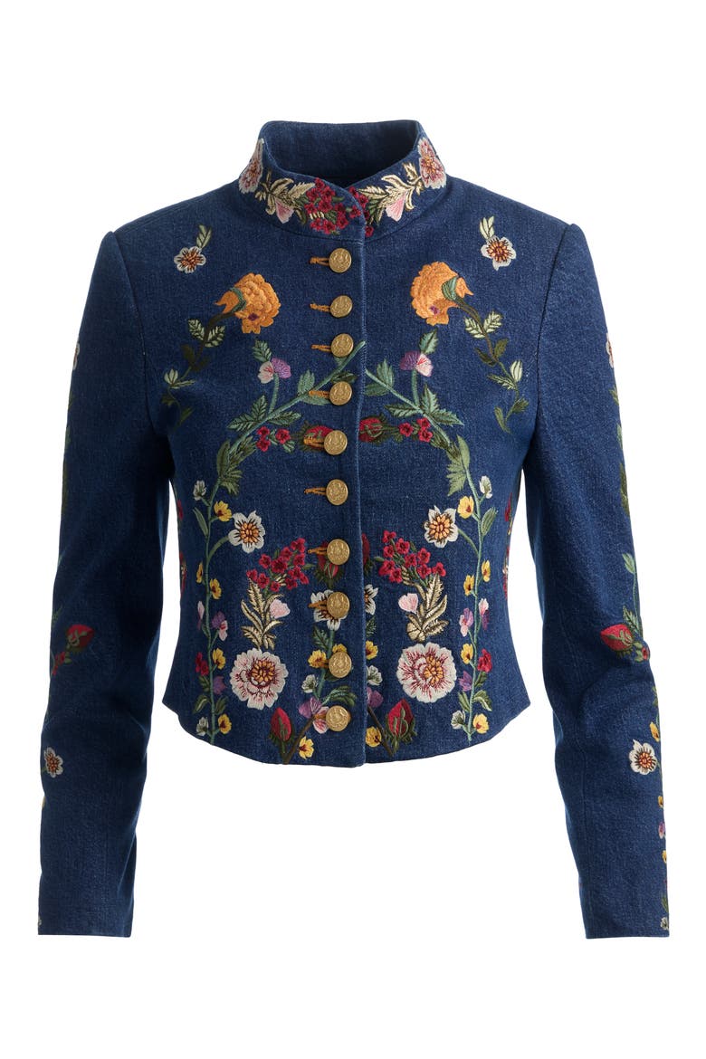 Emerson Floral Embroidery Denim Jacket, Alternate, color, CATHERINE DARK MULTI