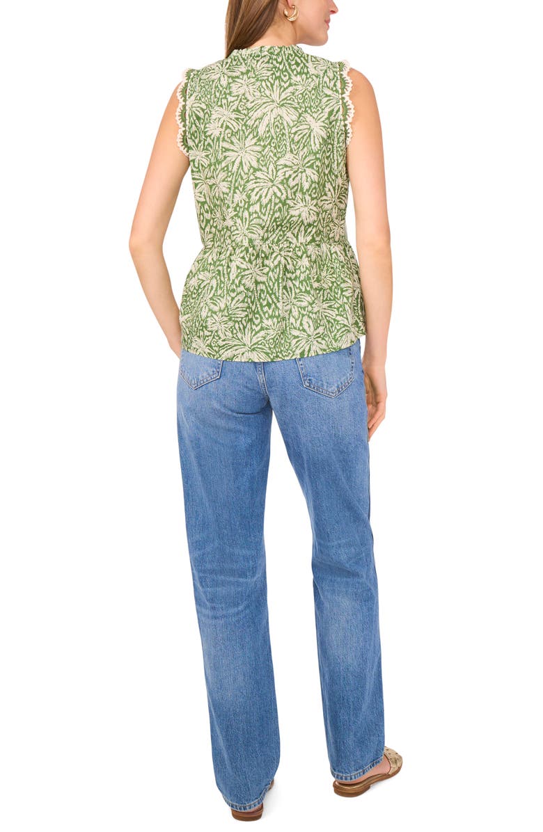 Vince Camuto Palm Print Sleeveless Top, Alternate, color,