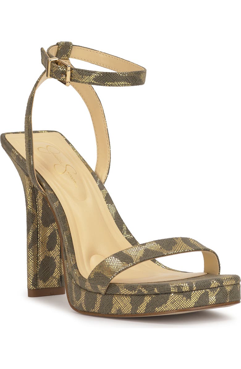Jessica Simpson Adonia Ankle Strap Platform Sandal, Main, color, Golden 10