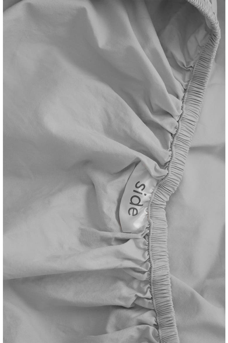 Organic Cool-Air Percale Fitted Sheet, Alternate, color, Lunar