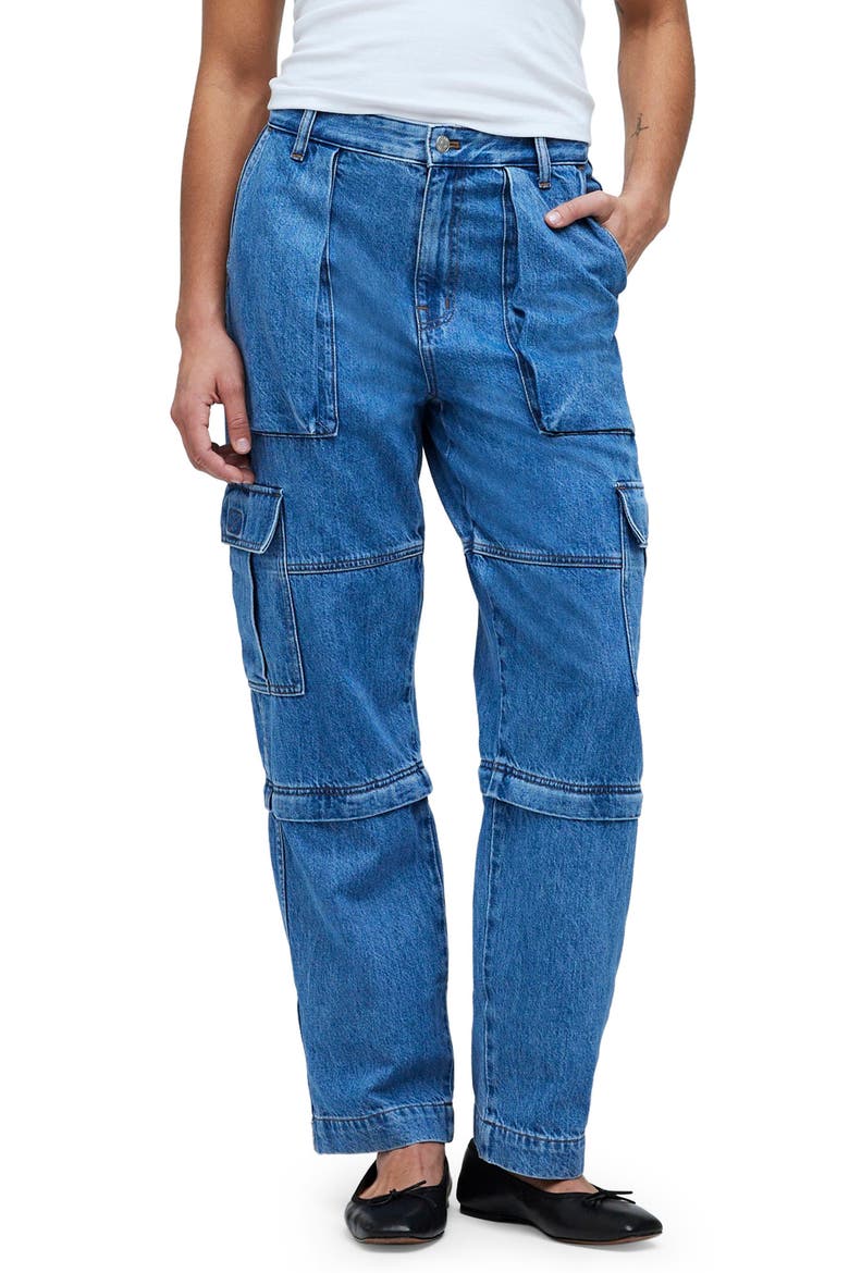 Baggy Straight Leg Cargo Jeans, Main, color, THETFORD WASH