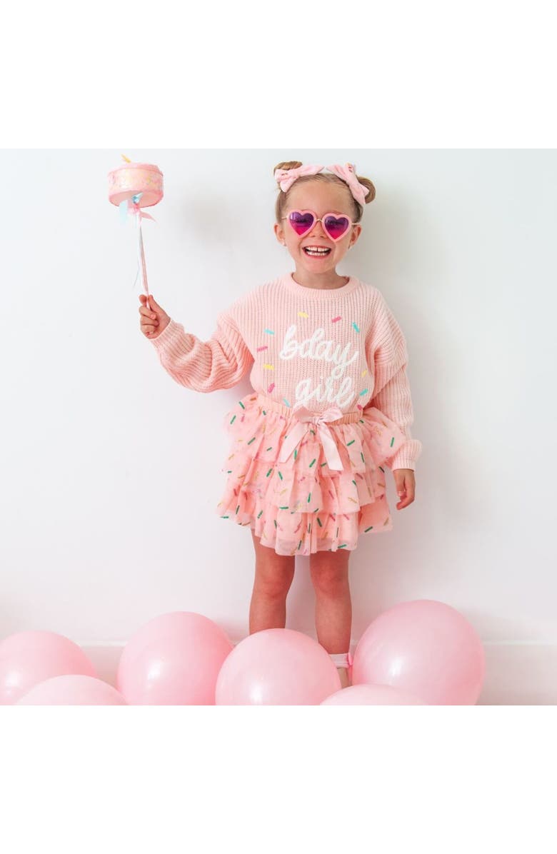 Sweet Wink Birthday Girl Sprinkle Tiered Tutu, Alternate, color, Ballet Pink