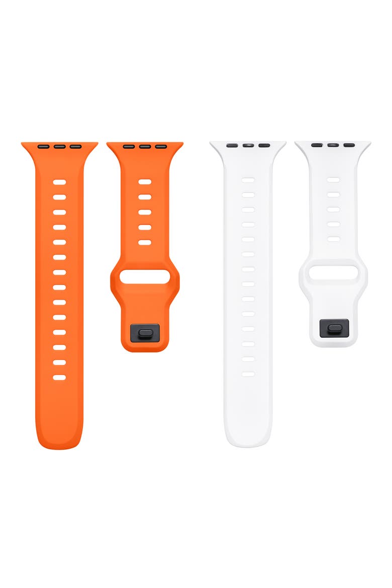 2-Pack Assorted Premium Silicone Apple Watch® Watchbands, Main, color, ORANGE MULTI