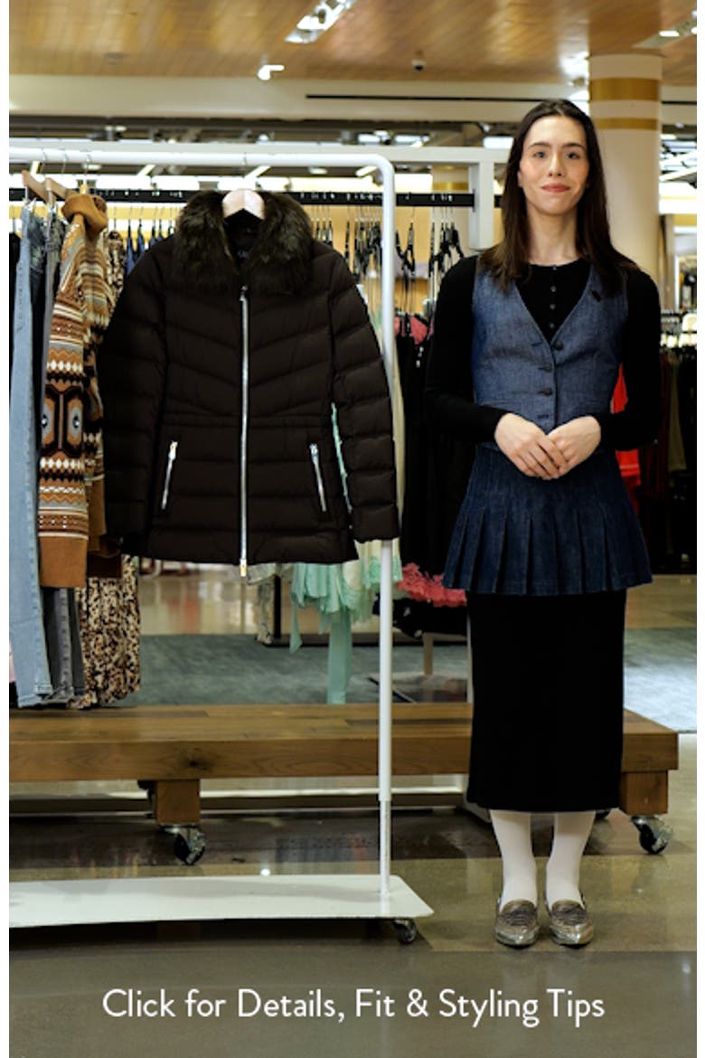 Belle Cote Genuine Shearling Collar Water Repellent 800 Fill Power Down Puffer Jacket video