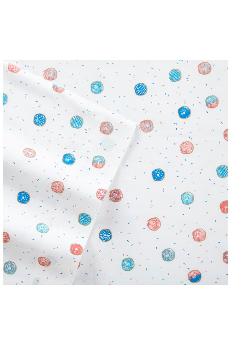 Polka Dot 200 Thread Count Cotton Percale Sheet Set, Alternate, color, WHITE